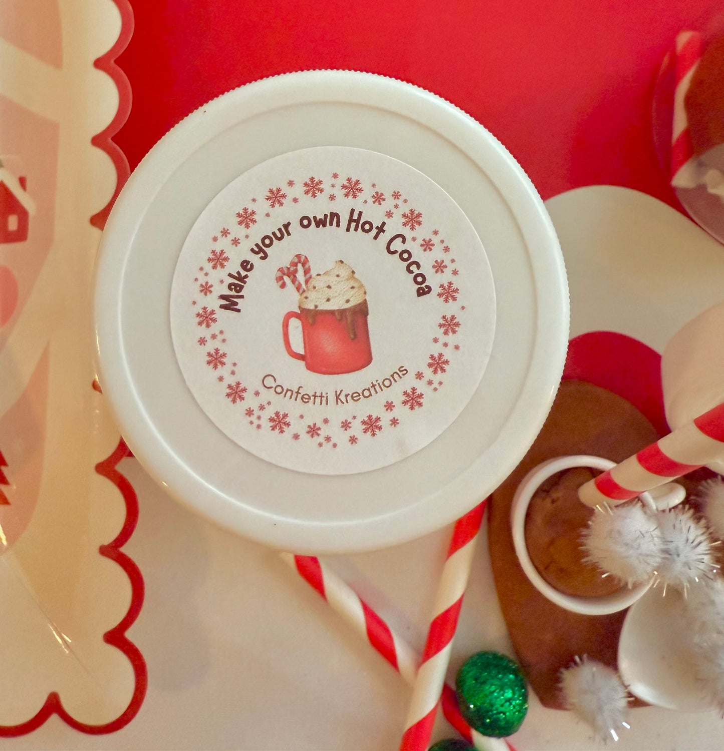 Hot cocoa play dough jar
