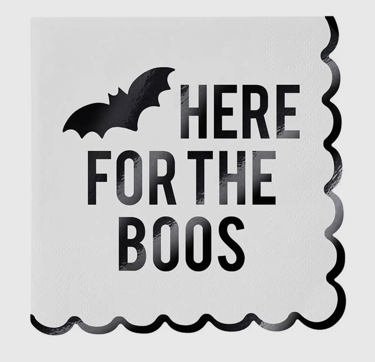 Foil Scalloped Napkins - Here for the Boos