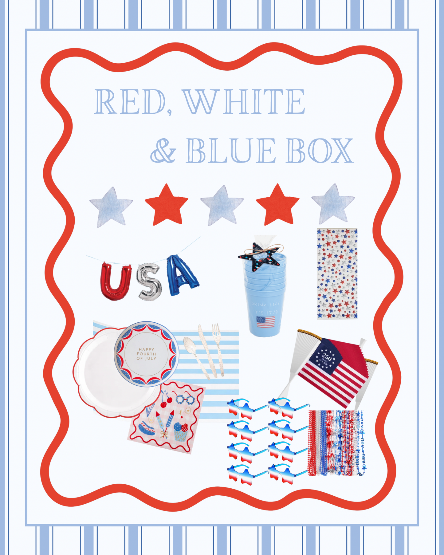 Red, White & Blue Party Box
