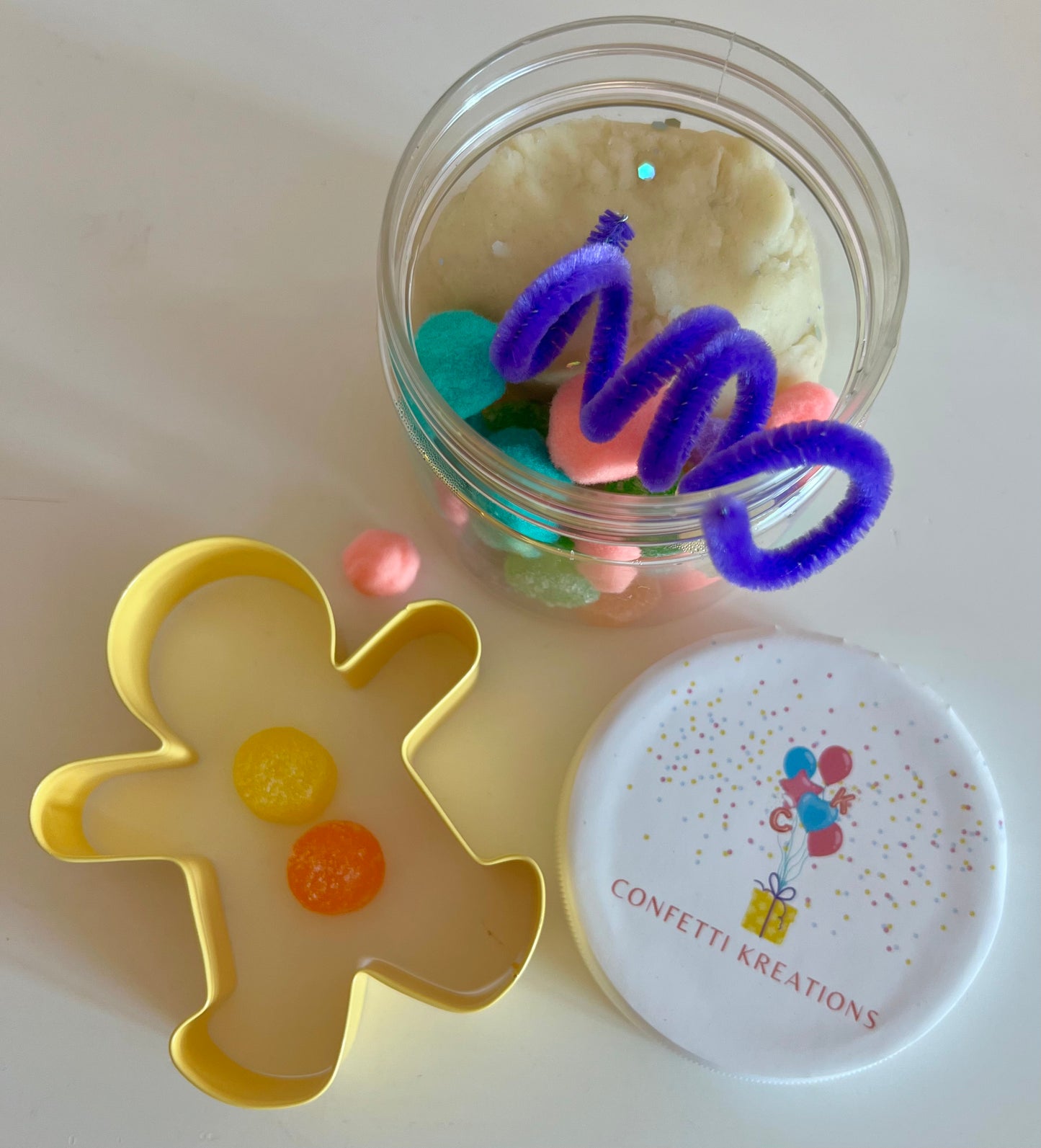 Gingerbread play dough jar