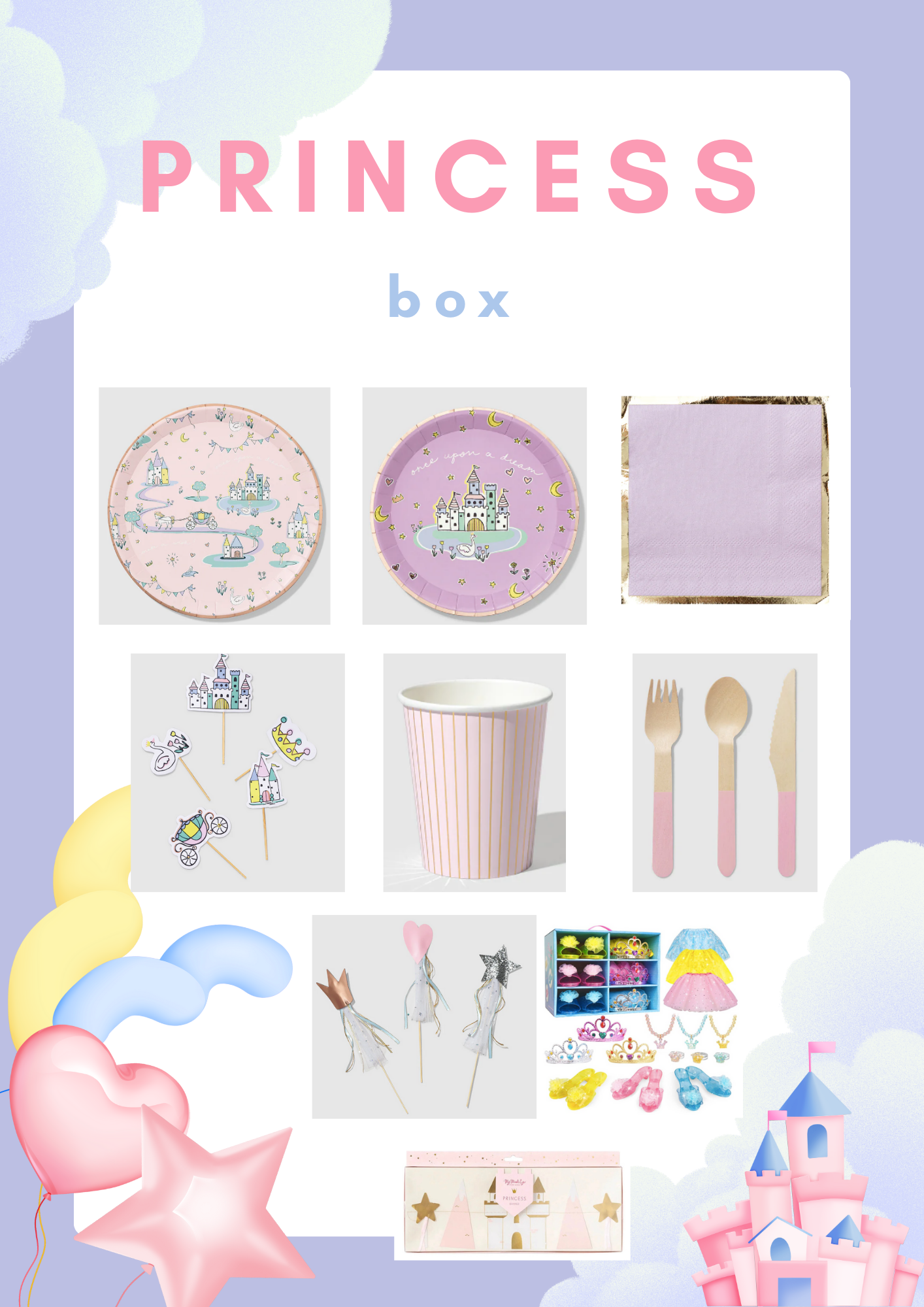 Princess Party Box for 8