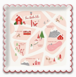 Believe North Pole Map Paper Plate