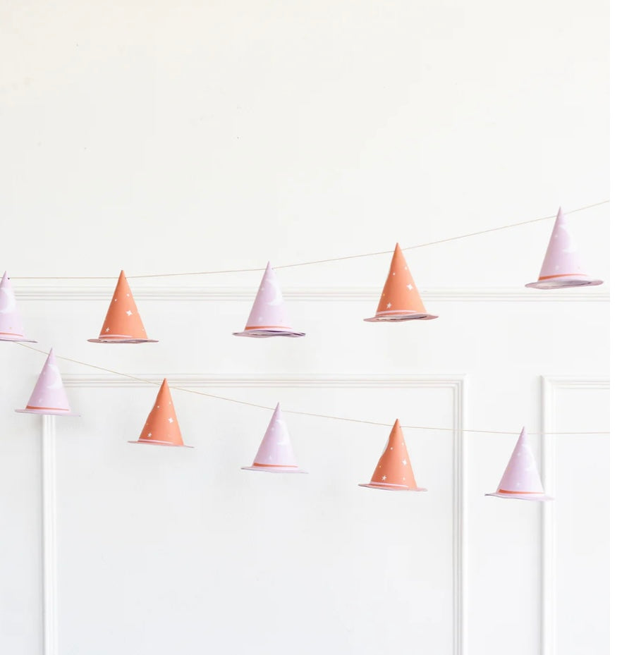 Pink & Peach Witch Hat Banner