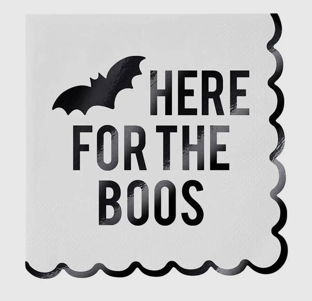 Foil Scalloped Napkins - Here for the Boos