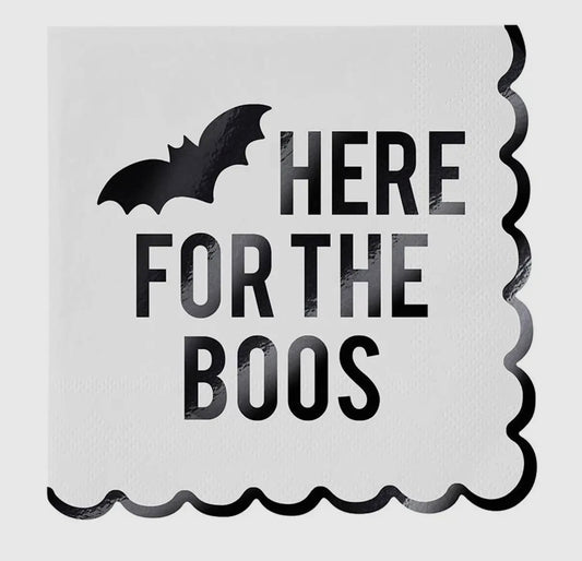 Foil Scalloped Napkins - Here for the Boos